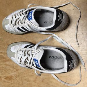 Adidas Samba OG Leather Retro Shoes Men's Size 11 US White/Black Suede Gum Sole
